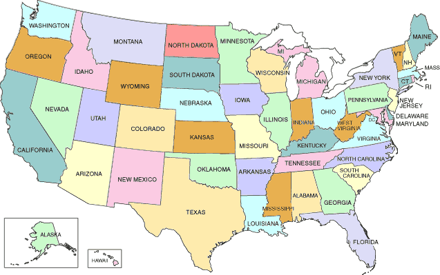 Usa Map Of States